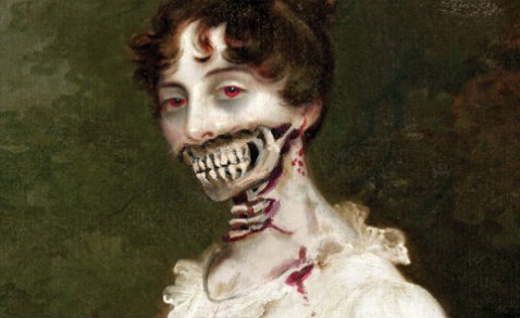 Detalj från omslaget till Pride and prejudice and zombies. Förlag: Quirk books